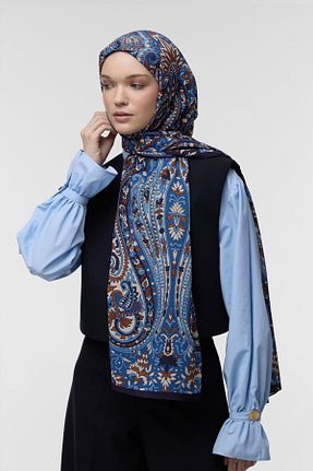 شال آبی زنانه ویسکون Qef - کد 864957690