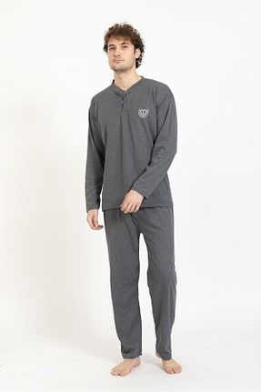ست لباس راحتی سایز بزرگ طوسی مردانه ساده Lukitus - کد 864966366