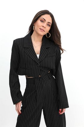 کت مشکی زنانه Fitted VAPUR TEKSTİL - کد 708356162