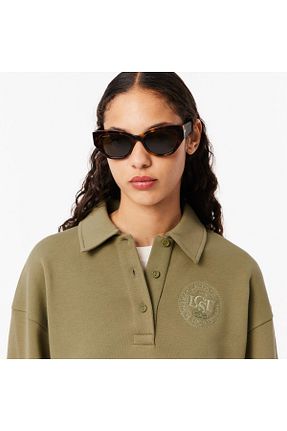 سوئیشرت خاکی زنانه ساده Lacoste - کد 849735207
