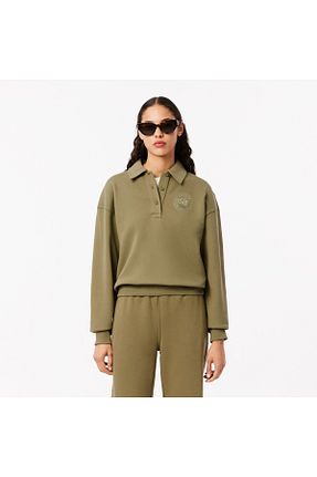 سوئیشرت خاکی زنانه ساده Lacoste - کد 849735207