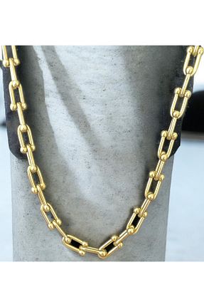 گردنبند استیل ( فولاد ) طلائی استیل ضد زنگ SAMİLA ACCESSORY - کد 864975466