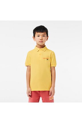 پولوشرت زرد بچه گانه %100 پنبه Lacoste - کد 841481106
