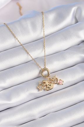 گردنبند استیل ( فولاد ) رنگی زنانه روکش طلا REKA MODA - کد 872018659