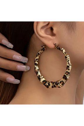 گوشواره جواهر طلائی برنجی TAKİŞKO - کد 865011346