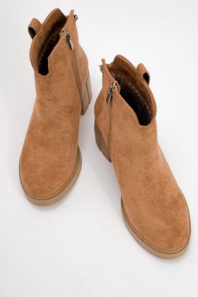 بوت / نیم بوت قهوه ای زنانه چرم مصنوعی luvishoes - کد 865010214
