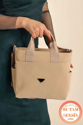 کیف دوشی بژ زنانه ساتن Bu Tam Sensin - کد 864937450
