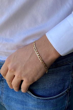 دستبند طلا طلائی مردانه 14 عیار ZÜMRÜT SARRAF - کد 461325090
