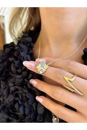 گردنبند جواهر طلائی زنانه سنگ Jerie - کد 865043442