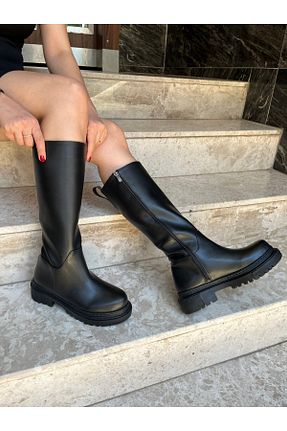 چکمه مشکی زنانه چرم مصنوعی stalk giyim - کد 865055513