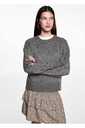 پلیور طوسی زنانه ساده MANGO Teen - کد 860752658