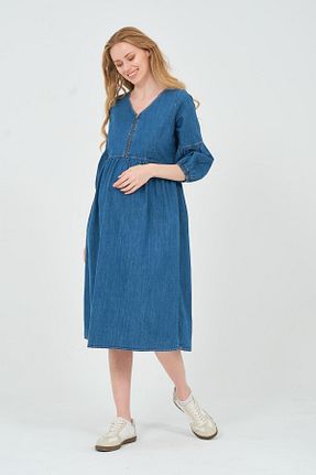لباس بارداری آبی زنانه بافتنی BUSA - کد 803407416