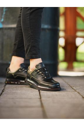 کفش اسنیکر مشکی مردانه چرم اصل ByItallanoshoes - کد 763346600