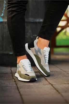 کفش اسنیکر خاکی مردانه چرم اصل ByItallanoshoes - کد 762857644