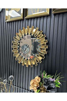 ساعت دیواری طلائی 65 x 62 QUAL - کد 865115062