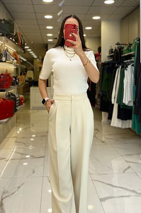 بلوز سفید زنانه ساده Vosse - کد 865162872