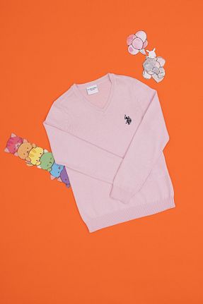 پلیور صورتی بچه گانه ساده U.S. Polo Assn. - کد 865181245