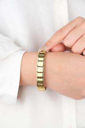 دستبند استیل (فولاد) طلائی زنانه استیل ضد زنگ Hediyeci Market - کد 865171554