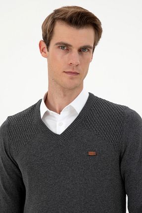پلیور طوسی مردانه ساده U.S. Polo Assn. - کد 865196525
