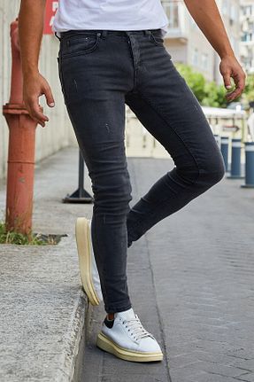 شلوار جین طوسی مردانه پاچه تنگ Ser Joven - کد 90325317