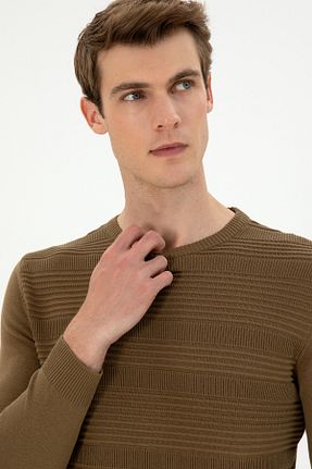 پلیور خاکی مردانه ساده U.S. Polo Assn. - کد 865196628