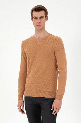 پلیور قهوه ای مردانه ساده U.S. Polo Assn. - کد 865190671