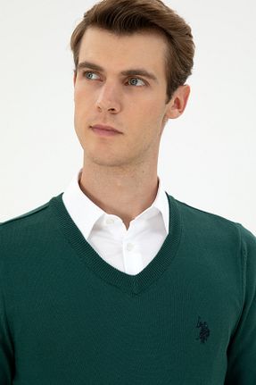 پلیور سبز مردانه ساده U.S. Polo Assn. - کد 865187253