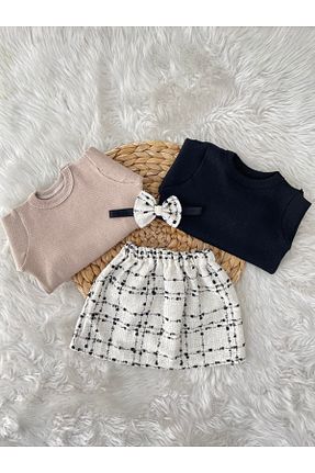 ست نوزادی بژ بچه گانه پنبه ای AKİF GİYİM - کد 865220312