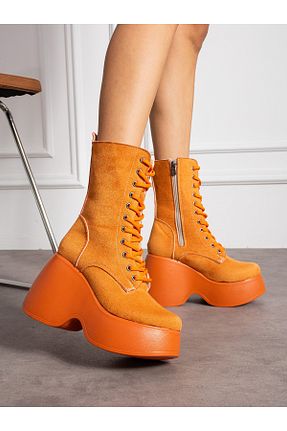 بوت / نیم بوت نارنجی زنانه جیر Alemdar Shoes - کد 865199155