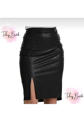دامن مشکی زنانه لیکرا Tuğba Ceylin Butik - کد 865228083