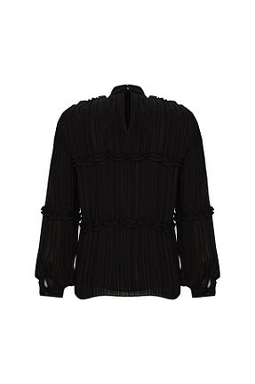بلوز مشکی زنانه طرح دار Exquise - کد 865221528