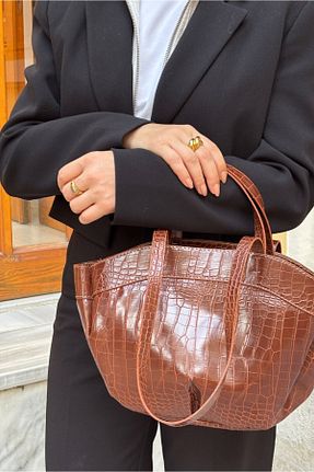 کیف دوشی قهوه ای زنانه چرم مصنوعی Yuka Atelier - کد 865218856