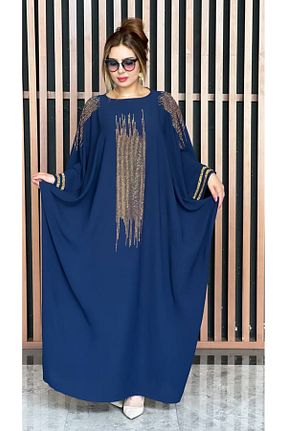 لباس مجلسی حجاب آبی زنانه یقه دوچرخه HellyGroup - کد 865224794