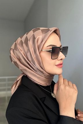 روسری قهوه ای %100 پنبه Byedauzunlar - کد 865231179