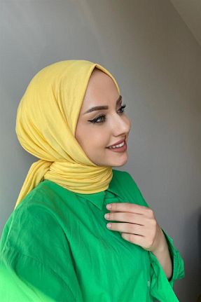 شال زرد زنانه پنبه ای Byedauzunlar - کد 865254877