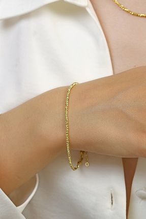 دستبند طلا زرد زنانه 14 عیار Altınkesesi - کد 331557571