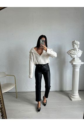 شلوار جین مشکی زنانه پاچه لوله تفنگی Bade Butik - کد 864768931