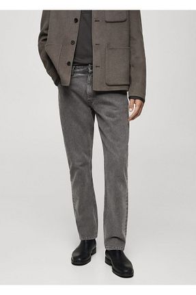 شلوار جین طوسی مردانه رگولار MANGO Man - کد 865283394