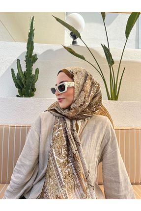 دستمال گردن طلائی زنانه ابریشم Lunora - کد 865304041