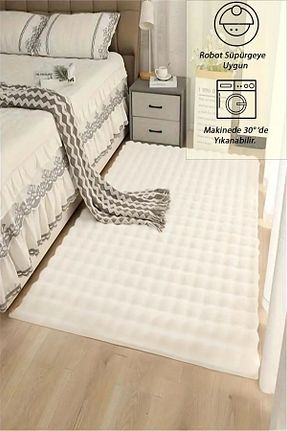 فرش بژ زیره ضد لغزش Raschel Carpet - کد 864018959