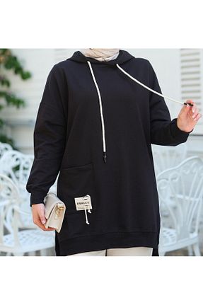 تونیک حجاب مشکی زنانه پنبه ای DemyButiqe - کد 865398742