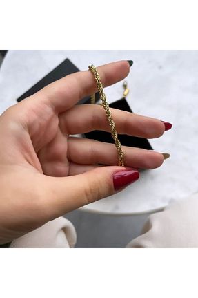 دستبند استیل (فولاد) طلائی زنانه استیل (فولاد) Glintist - کد 863143497