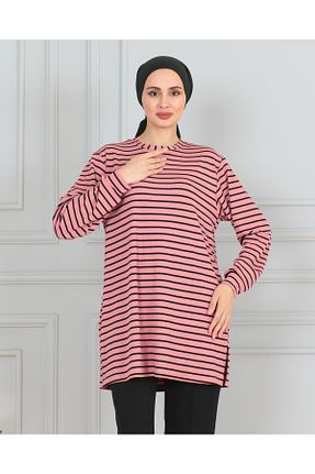 تونیک حجاب صورتی زنانه پنبه پلی استر nacar çarşı - کد 865330405