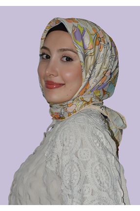 شال بنفش زنانه مخلوط کتان LOPRES - کد 865339974