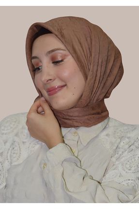 شال قهوه ای زنانه پنبه ای HeavenlyScarfs - کد 865350348