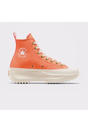 کفش اسنیکر نارنجی زنانه بند دار Converse - کد 865355797