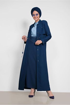 مانتو بلند حجاب سرمه ای زنانه Alvina - کد 865382423