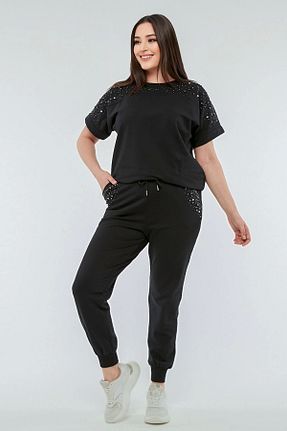 ست گرمکن مشکی زنانه سایز بزرگ aytemas - کد 810102452