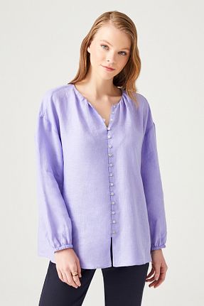 پیراهن بنفش زنانه یقه هفت Naramaxx - کد 730943790