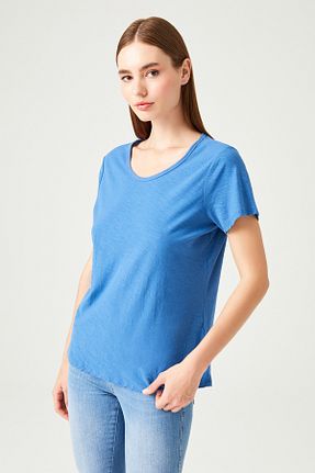 تیشرت آبی زنانه یقه دوچرخه Naramaxx - کد 731484186